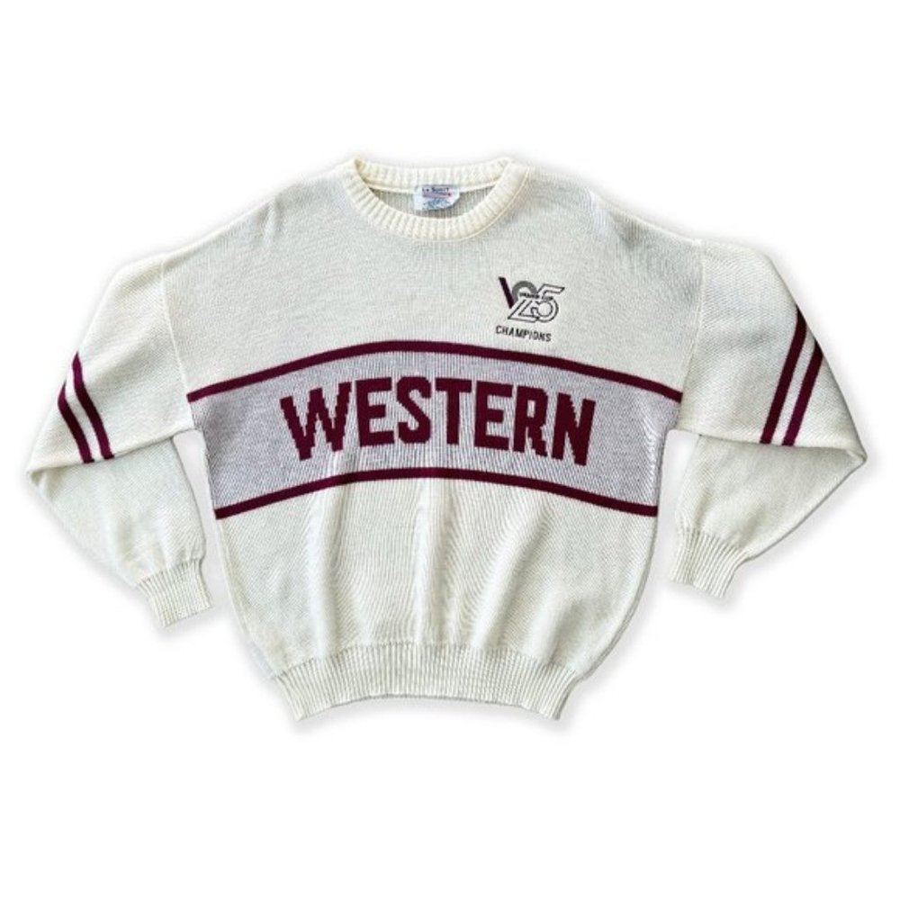 ***SOLD***Vintage College Football 25th Vanier Western Champions Varsity Sweater - Picture 1 of 6